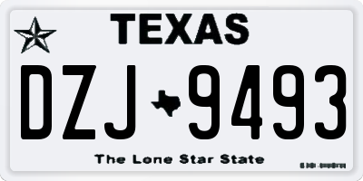 TX license plate DZJ9493