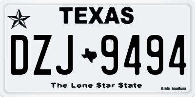 TX license plate DZJ9494