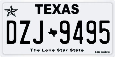 TX license plate DZJ9495