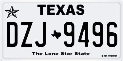 TX license plate DZJ9496