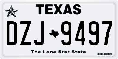 TX license plate DZJ9497