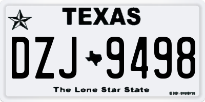 TX license plate DZJ9498