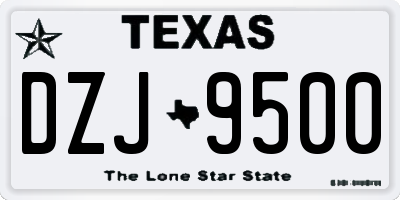 TX license plate DZJ9500
