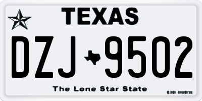 TX license plate DZJ9502