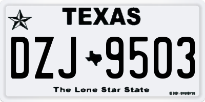 TX license plate DZJ9503