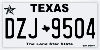 TX license plate DZJ9504