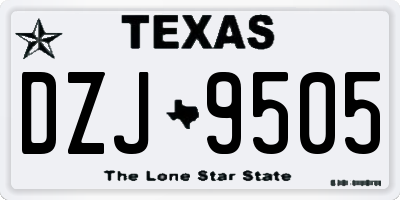 TX license plate DZJ9505