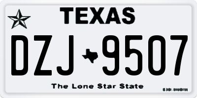 TX license plate DZJ9507