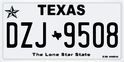 TX license plate DZJ9508