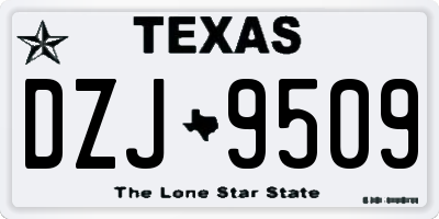 TX license plate DZJ9509