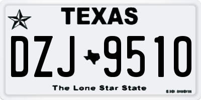 TX license plate DZJ9510