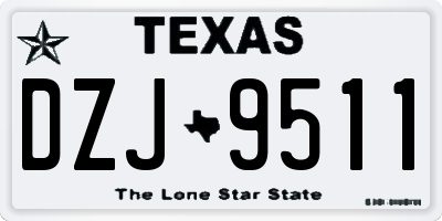 TX license plate DZJ9511