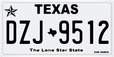 TX license plate DZJ9512