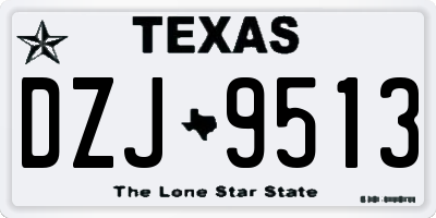 TX license plate DZJ9513