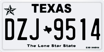 TX license plate DZJ9514