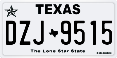 TX license plate DZJ9515