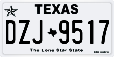 TX license plate DZJ9517