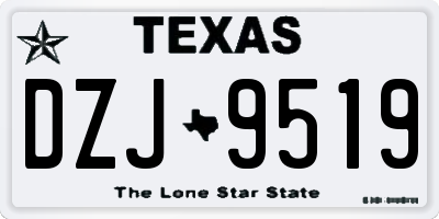 TX license plate DZJ9519