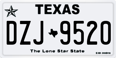 TX license plate DZJ9520