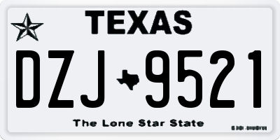TX license plate DZJ9521