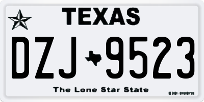 TX license plate DZJ9523