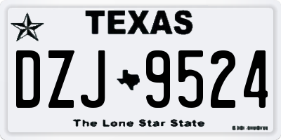 TX license plate DZJ9524
