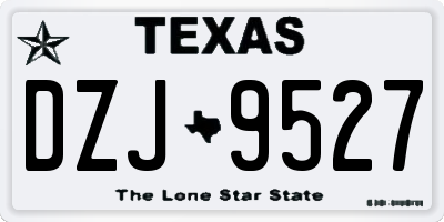 TX license plate DZJ9527