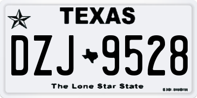 TX license plate DZJ9528