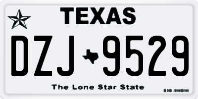 TX license plate DZJ9529
