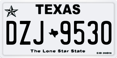 TX license plate DZJ9530