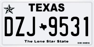 TX license plate DZJ9531