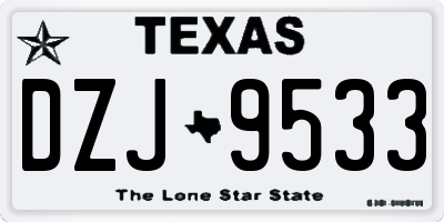 TX license plate DZJ9533