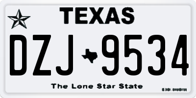 TX license plate DZJ9534