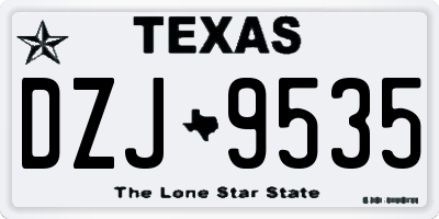 TX license plate DZJ9535