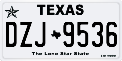 TX license plate DZJ9536