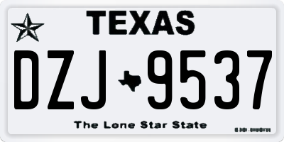 TX license plate DZJ9537
