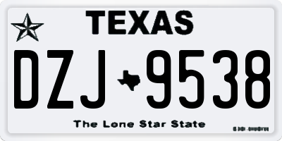 TX license plate DZJ9538