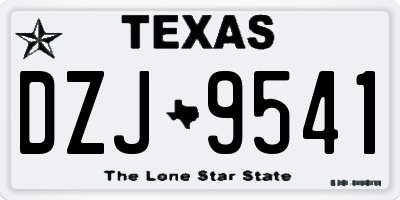 TX license plate DZJ9541