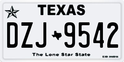 TX license plate DZJ9542