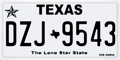 TX license plate DZJ9543