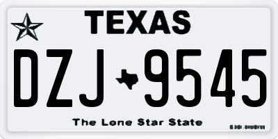 TX license plate DZJ9545