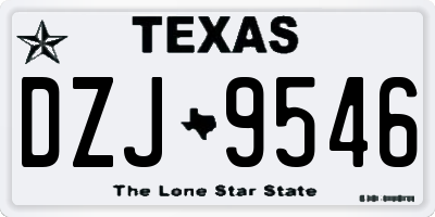 TX license plate DZJ9546