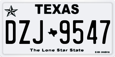 TX license plate DZJ9547