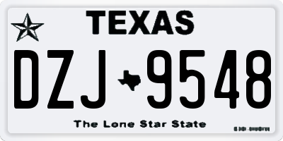 TX license plate DZJ9548