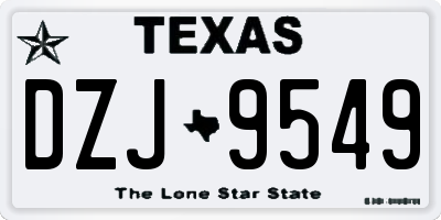 TX license plate DZJ9549