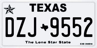 TX license plate DZJ9552