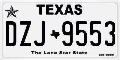 TX license plate DZJ9553