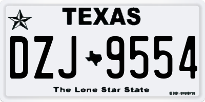 TX license plate DZJ9554