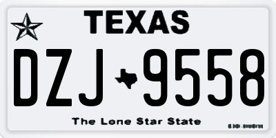 TX license plate DZJ9558