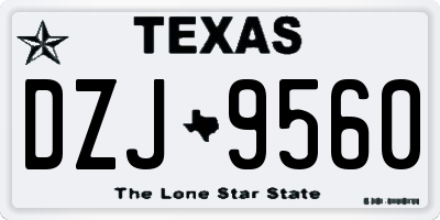 TX license plate DZJ9560